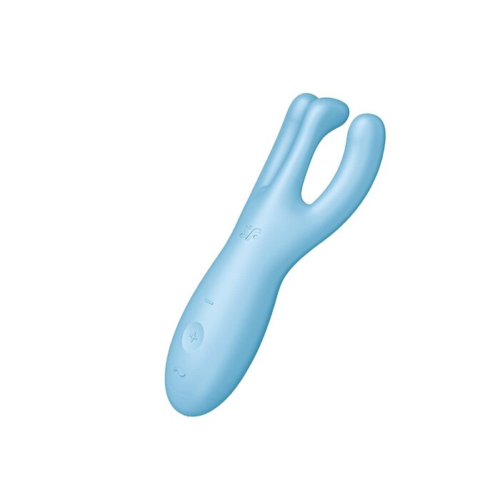 Вібратор Satisfyer Threesome 4 для жінок: стимуляція клітора та статевих губ, 3 мотори, водонепроникний (IPX7), Bluetooth-керування