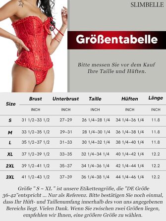 Корсетний топ SLIMBELLE для повного бюсту: готичний корсет з мереживом та шнурівкою, бюстгальтер-корсет, Tanga (L, Бордовий)