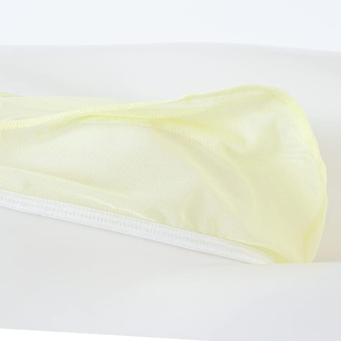 BIATWOWR Прозорі труси для чоловіків - сексуальна білизна з G-строки (жовтий, L)