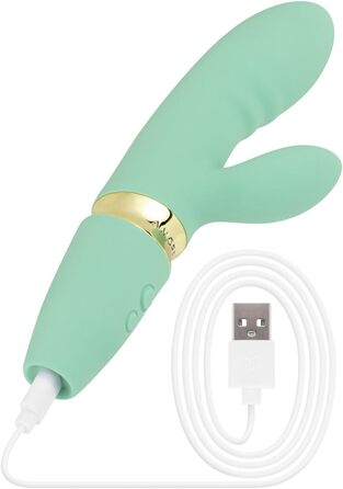AMORELIE Crush - Вібратор Кролик 18,5 см для жінок | Водостійкий, акумуляторний, зелений