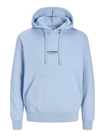 Чоловічий худі Jack & Jones з принтом, органічна бавовна, Normal Fit, колір Chambray Blue
