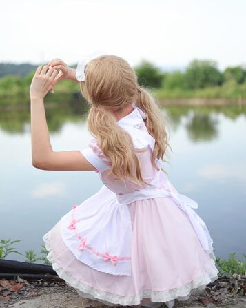 Костюм покоївки FCCAM CCAM: костюм покоївки, костюм служниці, косплей, костюм офіціантки (рожевий, 3XL)