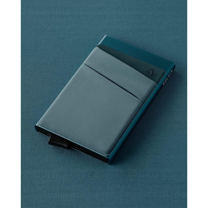 Чоловічий RFID/NFC картхолдер-гаманець VULKIT зі слотом для купюр, мінімалістичний портмоне для 5-7 карток (Смарагдово-зелений)
