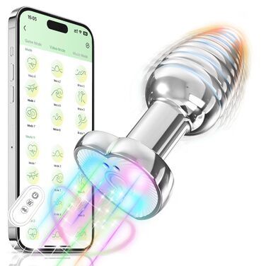 Вібратор для анусу з 9 режимами вібрації, стимулятор простати, для чоловіків та жінок (середній). Сердечко-підставка.