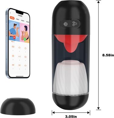 Електричний масажер для чоловіків PINTLE з керуванням через додаток - 360° обертання, 9 режимів вібрації, стимулятор пеніса для соло-ігри, сексуальні іграшки для чоловіків