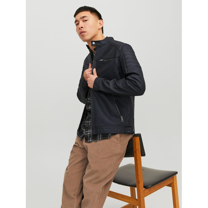Чоловіча куртка Jack & Jones зі штучної замші, чорна, розмір 4XL