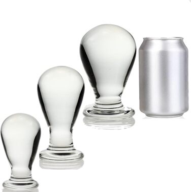 Сет анальних пробок ScreaAss з скла, 3 шт. (4/5/6 см), для жінок та чоловіків, анальні намиста, стимулятор G-точки, прозорий набір