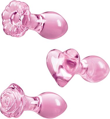 Анальний масажер Buttplug Kleine rosa Glas - набір скляних анальних кульок та дildo для дорослих