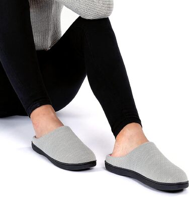 Жіночі домашні капці RockDove з ефектом пам'яті (Memory Foam), в'язка Birdseye, сіро-рожеві, розмір 40/41 EU
