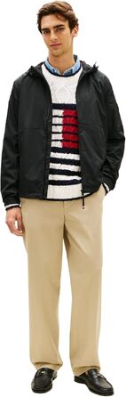 Чоловіча вітрівка Tommy Hilfiger з капюшоном, спортивна куртка, чорна, розмір L