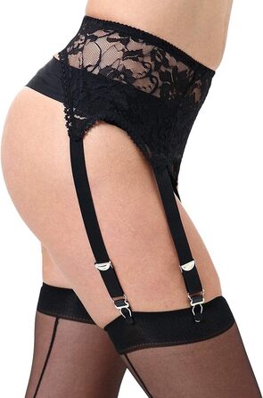 Поясок-стрічка з мережива, чорний, XXL: стильний аксесуар для панчіх