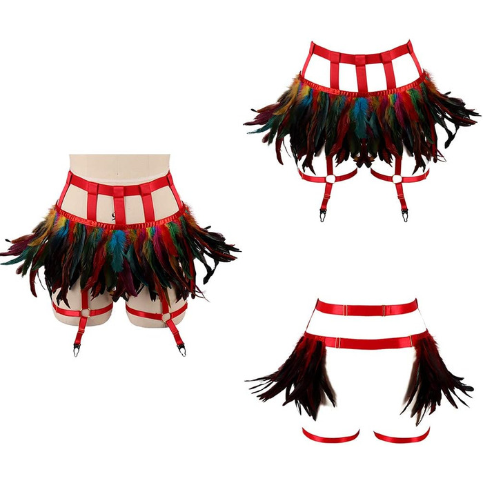 Жіночі мереживні набедрені стрічки, набедрені ремінці, стрічки-підтяжки в стилі панк-готи, для клубу, вечірок, танців, фестивалів (білий, багато кольорів)