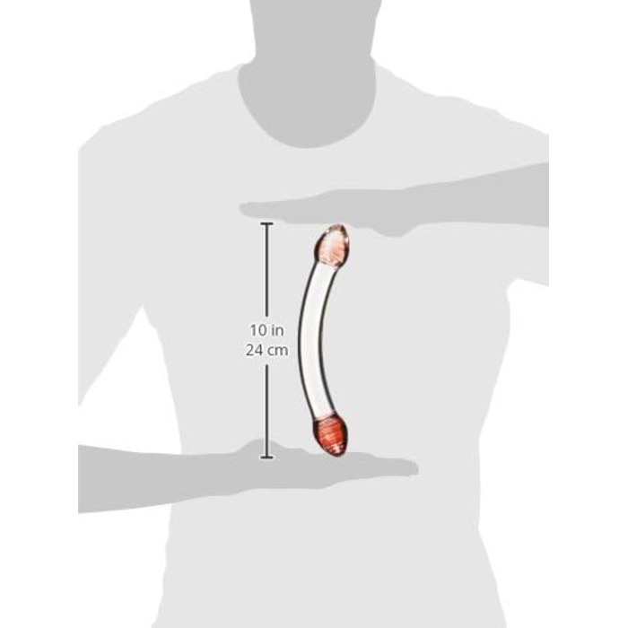 Glas Head Double Dildo Red Rot 1 Stück (1er Pack) - Секс-іграшка для пар, червоний, скляна головка