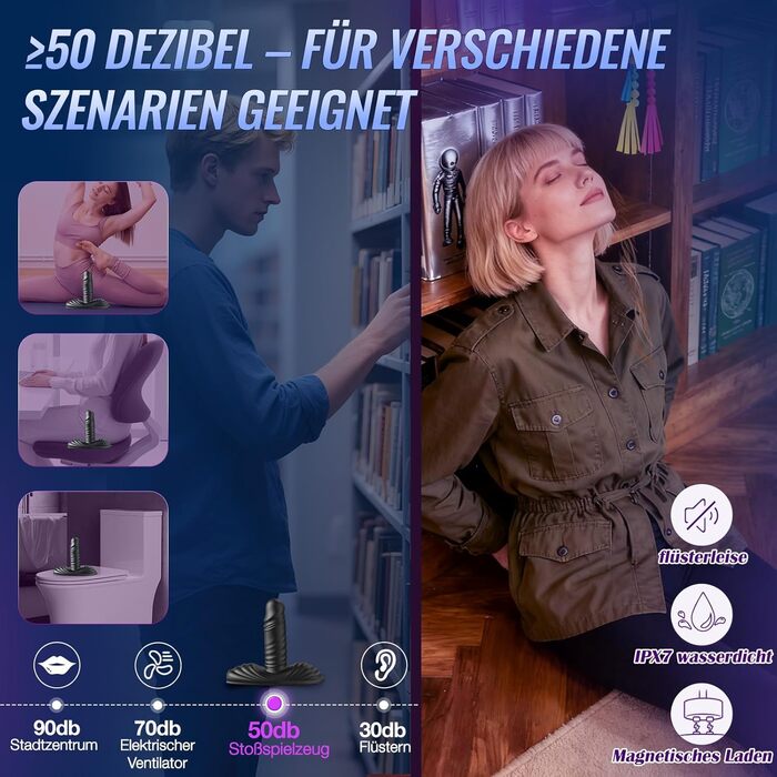 Анальний масажер з силікону з 10 режимами вібрації, анальний дildo для пар, BDSM, стимуляція простати (14 см)