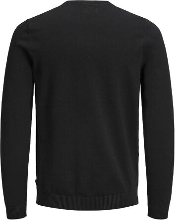 Чоловічий в'язаний однотонний светр JACK & JONES, чорний, розмір L