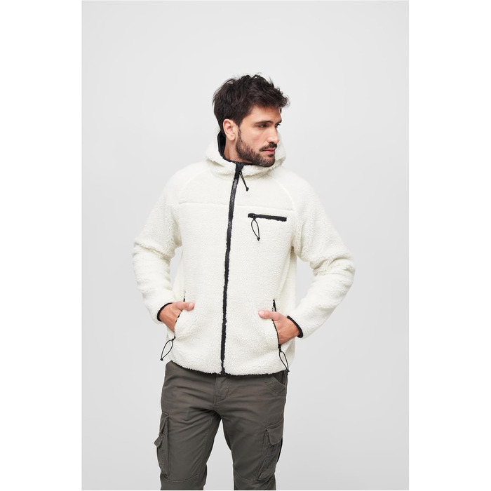 Чоловіча робоча куртка Brandit Teddyfleece Worker Jacket, біла, розмір XXL