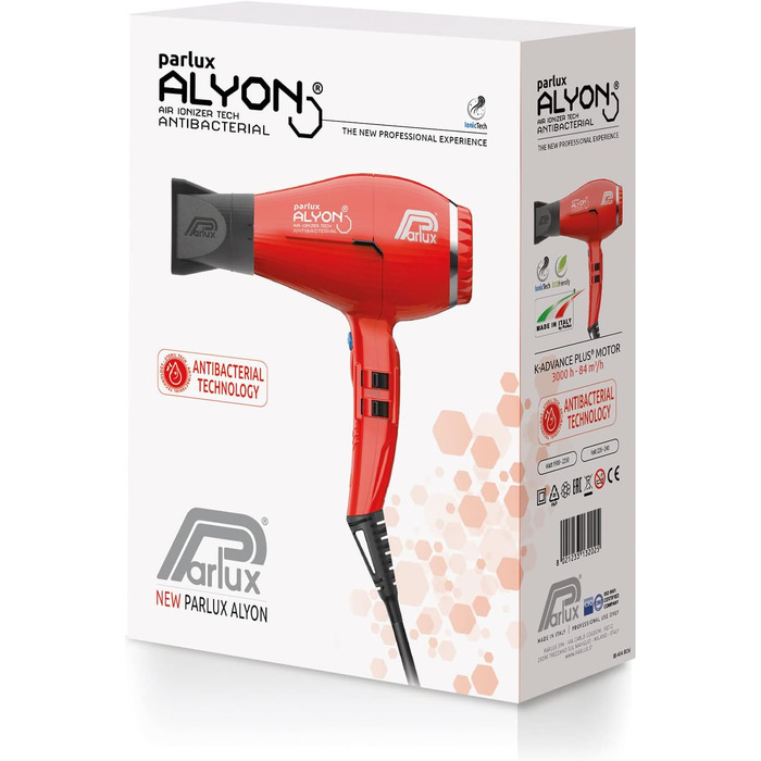 Фен для волосся ALYON професійний, колір червоний
