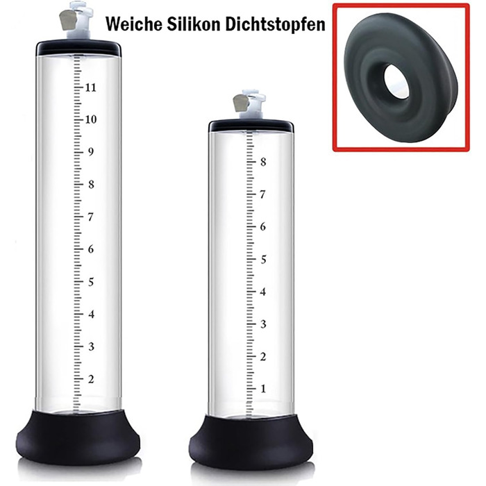 Набір пеніс-помп ScreaAss різних розмірів (9 шт.) з акрилового прозорого трубки з мірною шкалою та силіконовим шлангом для ScreaAss (ручні/електричні)