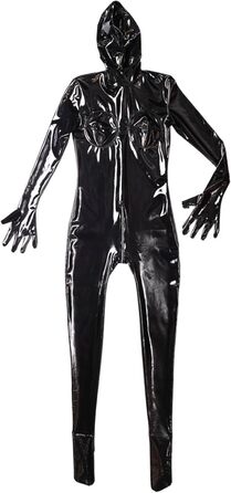 Латексний комбінезон для жінок: чорний, сексуальний, на блискавці, для клубів та сцен, XL
