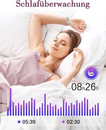 Смарт-годинник жіночий 1.47'' Fitness Tracker з моніторингом серця, SpO2, сну та циклу менструації, підтримка дзвінків та повідомлень WhatsApp, для Android та iOS (Сірий)