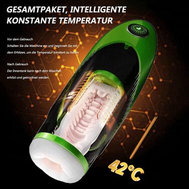 Електричний мастурбатор для чоловіків з 10 режимами, телескопічною функцією та вібрацією. 3D вагіна, модель з підставкою. Інтимні іграшки для чоловіків