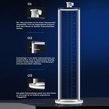 Аксесуар для помпи для збільшення пеніса: прозоре трубка з масштабом для чоловіків