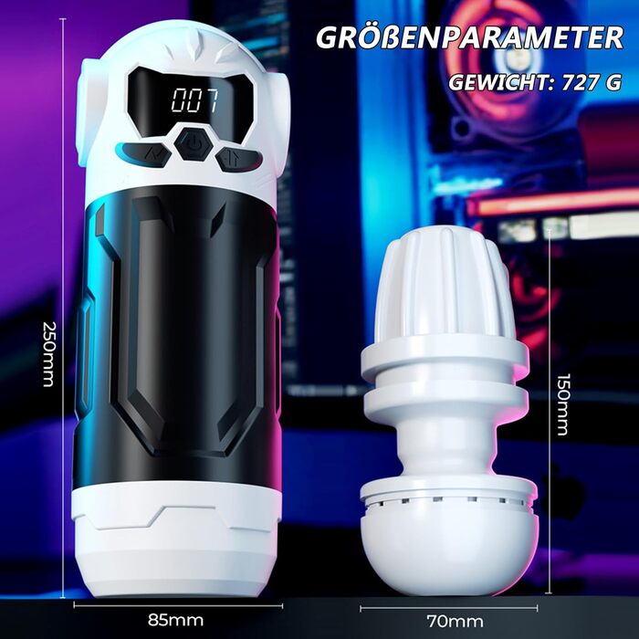 Електричний мастурбатор для чоловіків з 9 телескопічними секціями, 9 вібраційними режимами та 4 режимами всмоктування. Мастурбатор-насос, іграшка для дорослих.