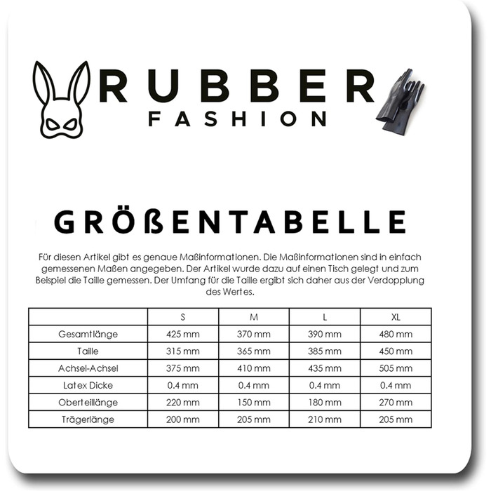 Латексний топ Rubberfashion Kurz - Латексний бюстгальтер - Латексна сорочка для жінок та чоловіків XL, чорний, 0.4 мм