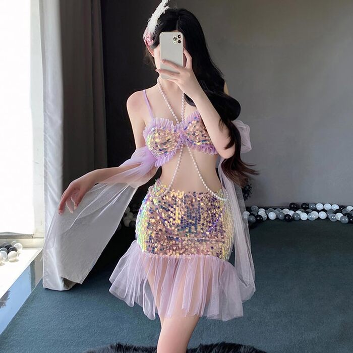 Костюм русалки для косплею JasmyGirls: сексуальний наряд для Хелловіну, аніме, вечірки, фестивалю. Kawaii костюм принцеси, maid outfit з блискітками