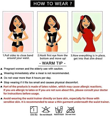 Корсет для талії YIANNA з латексу, довге тіло, під грудьми, чорний, 17 сталевих кісточок, розмір L