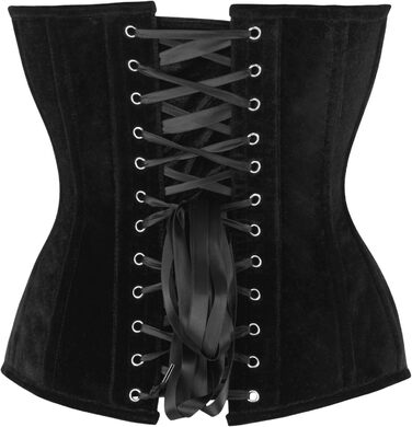 Корсет Daisy Corsets з м'якими ребрами, чорний велюр, лінія декольте, Overbust, 5X