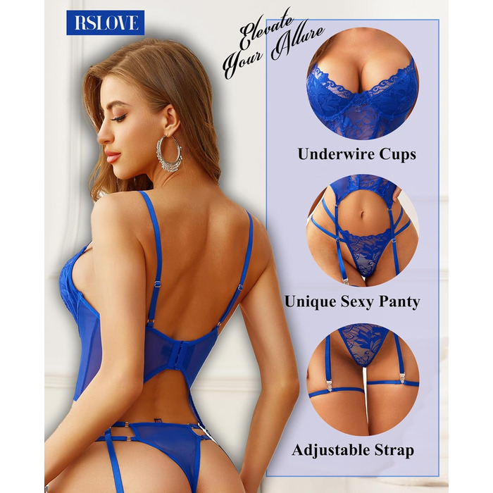 Комплект жіночої білизни RSLOVE (4 шт.) S, блакитний