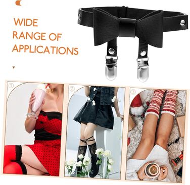 DEARMAMY Петля на ногу, жіночий носовий бандаж, панчошні стрічки, підтяжки для штанів, кліпси для панчіх, ремінь (Чорний, 18.00X10.50X1.00CM)