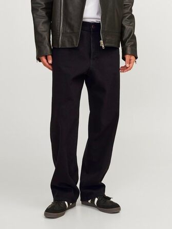Чоловічі широкі джинси Jack & Jones JJIALEX Baggy Fit, чорний денім (32W / 36L)