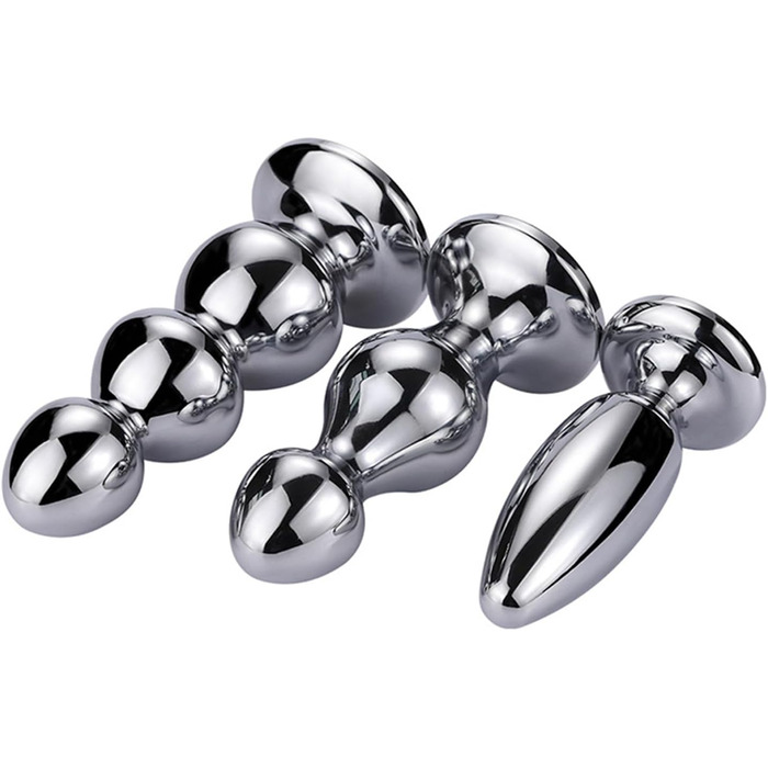 Анальний масажер Stile Extra Lang з металу та діамантовою основою. Стимулятор G-точки, простати. Для чоловіків та жінок. Срібло, розмір S.