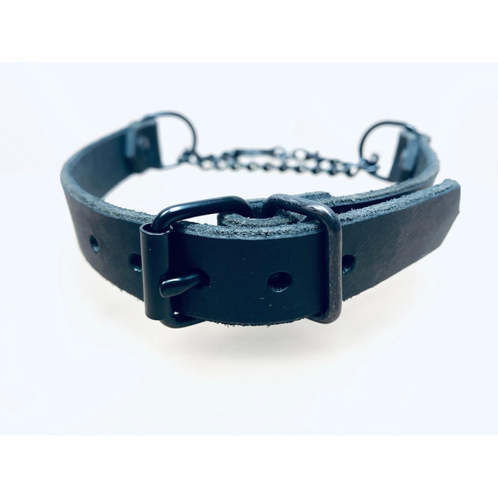 Шкіряне намисто з ланцюгом, готичне намисто з ланцюгом, намисто BDSM (довжина 42-48 см)