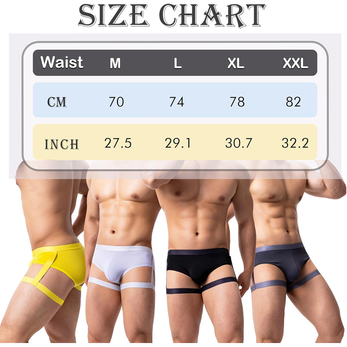 Чоловіча трусика YUFEIDA: Сексуальні сліпи, танга, стрінги для спорту та фітнесу (4 шт. - блакитний/темно-сірий/синій/чорний) L