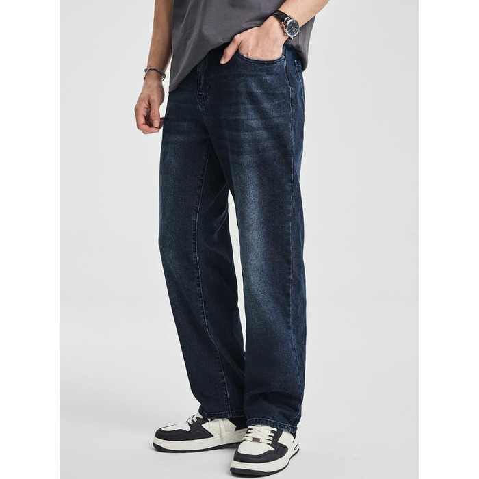 Чоловічі джинси Elegancity Baggy Stretch — широкі штани в стилі Y2K Streetwear, Loose Fit, темно-сині, розмір XXL