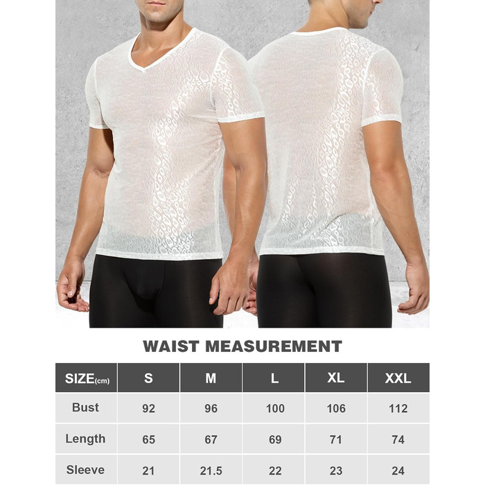 Костюм для рейву Casey Kevin для чоловіків, мереживний комплект (M, білий)