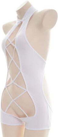 Японський купальник YOMORIO в стилі аніме, з вирізом, чеонгсам, косплей, комбінезон, універсальний розмір, білий