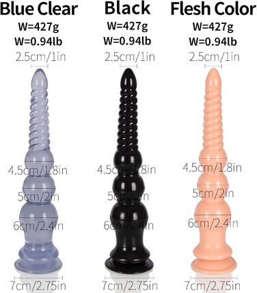 Анальний масажер Qiyasex Langer Analdildos з присоском, XXL великий, для простати, тренажер ануса, синій