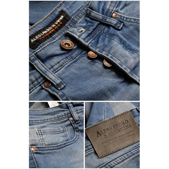 Чоловічі джинси Slim Fit ALESSANDRO SALVARINI з еластичним денімом, білі, розмір 36W / 34L