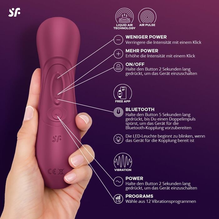 Вібратор Satisfyer Pro 2 Gen 3 з підключенням через APP | Технологія Liquid-Air | Тихий, потужний, стимулює клітор | Вібратор-імпульс з вібрацією | Іграшка для дорослих, подарунок для жінок | Д*ildo бордовий