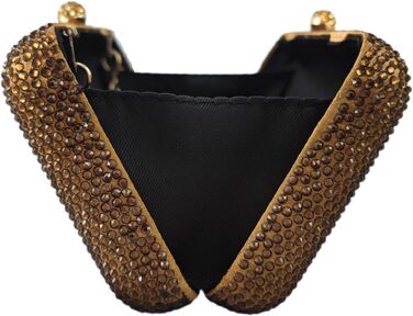 Жіночий вечірній клатч Boutique De FGG з кристалами та стразами, міні-сумка для весіль та вечірок (Бронзовий)