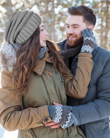 Жіноча в'язана шапка-біні FURTALK Slouch Beanie у стилі стрітстайл, тепла зимова шапка грубой в'язки, м'яка, червона (один розмір)