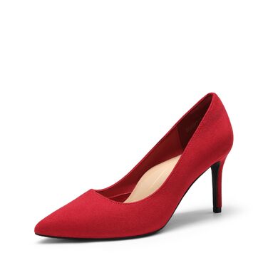 Жіночі туфлі-лодочки Dream Pairs на шпильці з мереживом, червоні (розмір 40.5 EU)