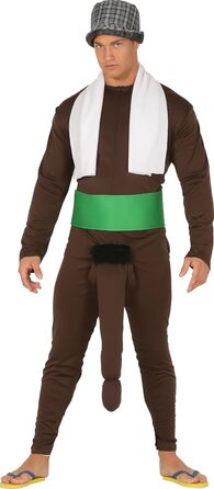 Костюм для вечірок FIESTAS GUIRCA з прихованим повідомленням для дорослих - шаль, пояс, комбінезон, пеніс та капелюх. Ідеально для холостяцьких вечірок, дорослих вечірок та веселих свят. Розмір M (48-50)