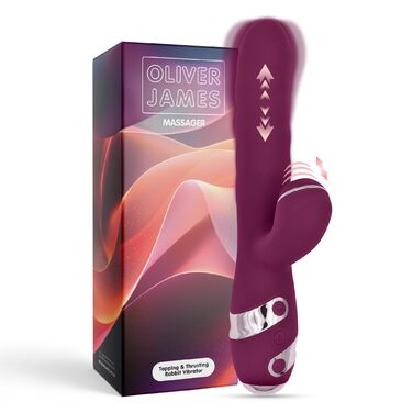 Вібратор Oliver James 3-в-1 Klopf-Rabbit: інтимний стимулятор для жінок з 10 режимами вібрації, 10 режимами постукування та 3 режимами пульсації | Водонепроникний G-point та кліторальний стимулятор