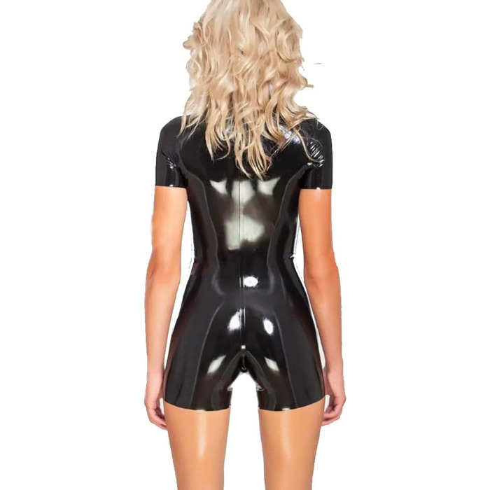 Жіноче плаття-корсет з латексу та штучної шкіри YZPNBW: міні-сукня бодікон, сексуальний клубний образ, комбінезон, чорний, XL