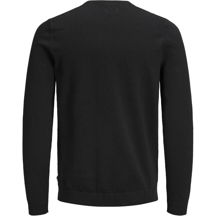 Чоловічий в'язаний однотонний светр JACK & JONES, чорний, розмір L